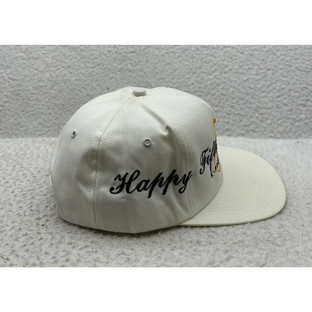 VTG‎ K-Products 50th Anniversary Blockhead Hat Snapback OSFM White Big Logo Rare